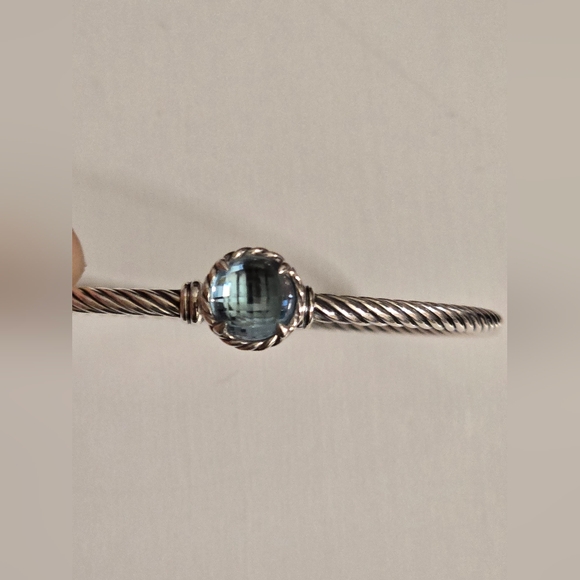 David Yurman petite Chatelaine sterling bracelet with blue topaz - Picture 11 of 11